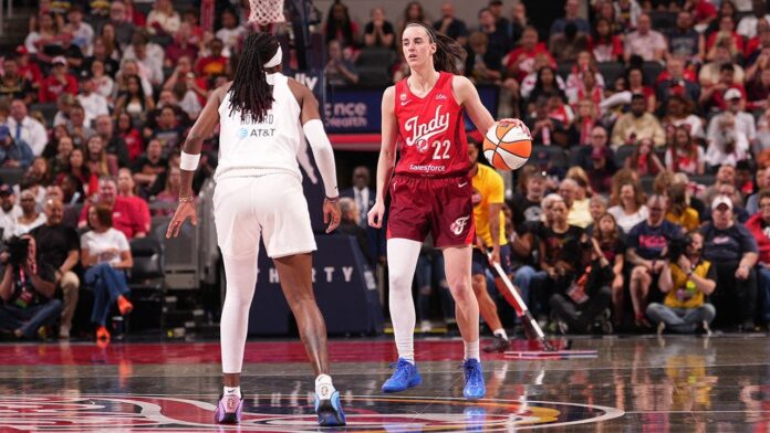 Caitlin Clark Dribbles 061826 696x392