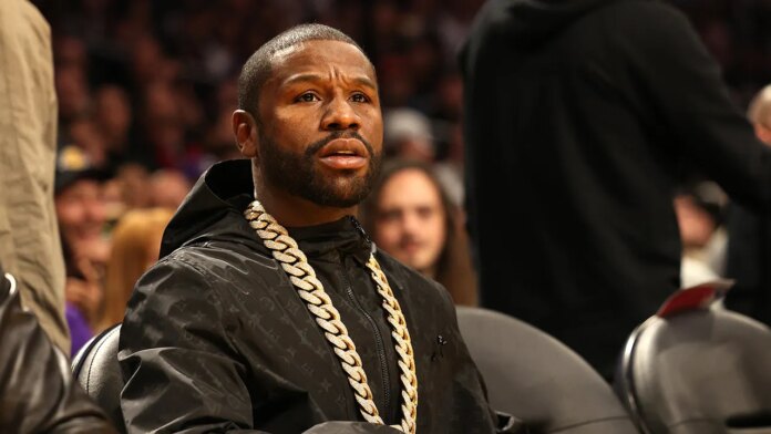 Floyd Mayweather Jr Los Angeles Lakers Game 696x392